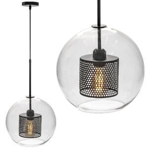 Lampă suspendată din sticlă loft neagra APP558-1CP 25cm