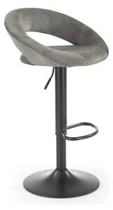 Scaun bar H102, gri - Bluvel14/negru, stofa catifelata/otel, 53x48x78/