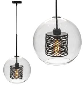 Lampă suspendată din sticlă loft neagra APP557-1CP 20cm