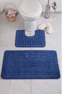 Covor baie Ethnic 2582 D. Blue, Antiderapant, Set 2 covoare Dreptunghi, 60 x 100