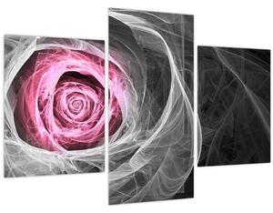 Tablou - Trandafir abstract, fucsia (90x60 cm)