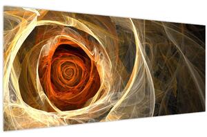 Tablou - Trandafiri abstracți în culori aprinse (120x50 cm)