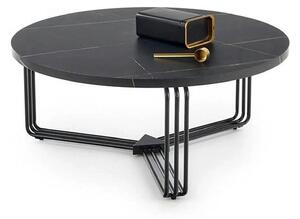 Masuta cafea ANTICA, negru cu efect de marmura/negru, 80x80x36 cm