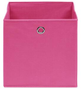 Cutii depozitare, 10 buc., roz, 32x32x32 cm, textil