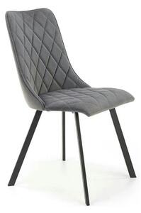 Scaun K450, gri/negru, stofa catifelata/metal, 44x58x85 cm