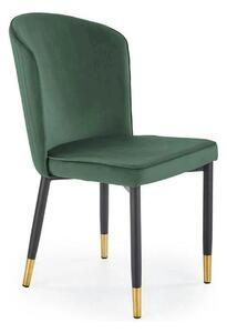 Scaun K446, verde/negru, stofa catifelata/metal, 51x55x86 cm