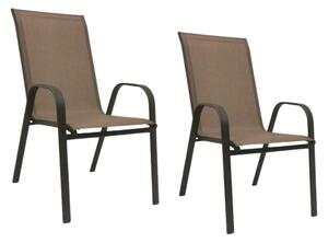Set 2 bucati scaune de gradina TAVERNO maro/negru