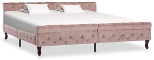 Cadru de pat, roz, 200 x 200 cm, catifea