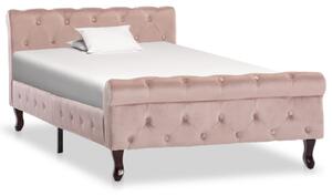 Cadru de pat, roz, 100 x 200 cm, catifea