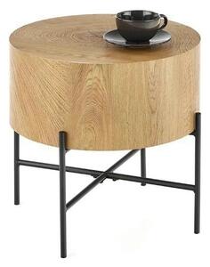 Masuta cafea BROOKLYN S, stejar natural/negru, 45x45x45 cm