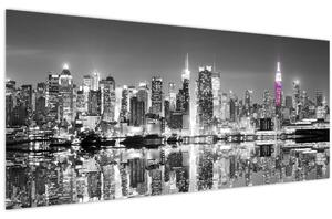 Tablou - New York și zgârie-norii mov (120x50 cm)