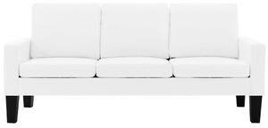 Set canapea, 2 piese, alb, piele ecologică