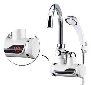 Robinet electric instant apa calda cu furtun - montare pe perete