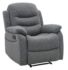 Fotoliu cu recliner NERON, gri/negru, stofa/metal, 72x80/160x101 cm