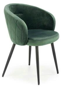 Scaun K430, verde/negru, stofa catifelata/metal, 61x54x77 cm