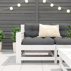 Canapea cu cotieră de grădină, alb, 69x62x70,5cm lemn masiv pin