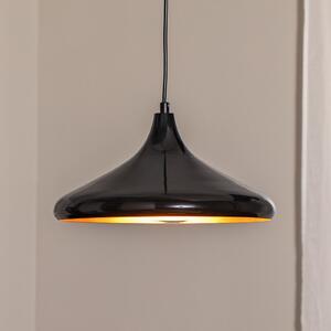 Opviq Berceste 207-S lampă suspendată Ø35cm negru / auriu, reglabil, Negru, Camera de zi / sufragerie, Metal