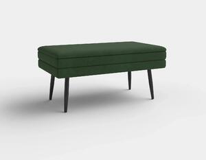 Bancheta hol tapitata VELVA, stofa catifelata verde inchis, 78x35x40 c
