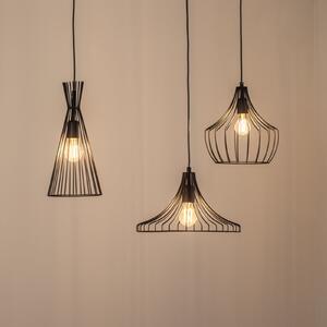 Opviq Lampă suspendată Mezopotamya N-1291 3 becuri negru, reglabil, Negru, Camera de zi / sufragerie, Metal, Modern
