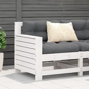 Canapea cu cotieră de grădină, alb, 69x62x70,5cm lemn masiv pin