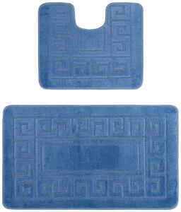 Set 2 Covoras baie, Antiderapant, Ethnic 2509 Blue, 50x80 cm, 40x50 cm 50 x 80 / 40 x 50