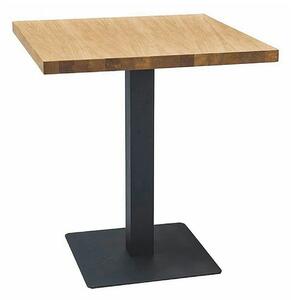Masa PURO, stejar/negru, PAL laminat/metal, 80x80x76 cm