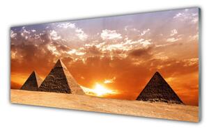 Panou sticla bucatarie Piramidele Peisaj Galben