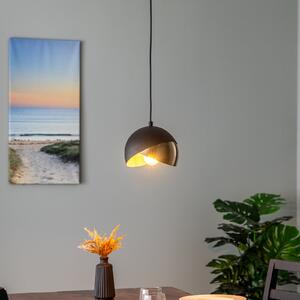 Opviq Berceste 252-S lampă suspendată Ø20cm negru / auriu, reglabil, Negru, Camera de zi / sufragerie, Metal