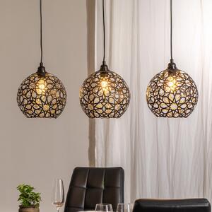 Opviq Lampă suspendată Fellini MR-786 3 becuri liniar negru, reglabil, Negru, Camera de zi / sufragerie, Metal, Modern