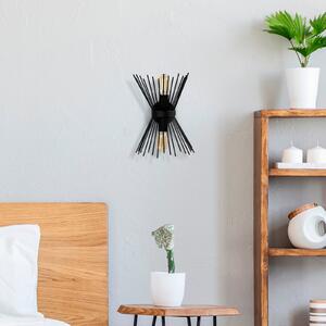 Opviq Aplică de perete Kirpi 3091 sus/jos lățime 23cm negru, reglabil, Negru, Camera de zi / sufragerie, Metal, Modern