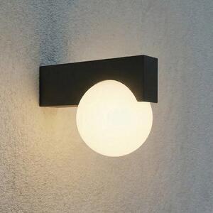 Lucande Lampă de perete pentru exterior cu LED Vijon, negru, CCT, IP44, Negru, Aluminiu, Modern