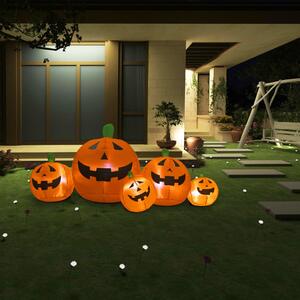 Familie de dovleci gonflabili de Halloween cu LED, 1,8 m