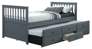 Pat de o persoană 90 cm Ahlan (gri) (cu somieră). Promo -19%. 1002459