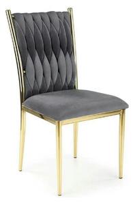 Scaun K436, gri/auriu, stofa catifelata/metal, 48x55x94 cm