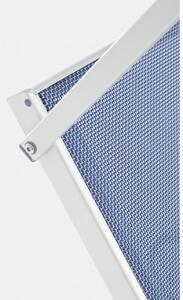 Sezlong cu parasolar si roti, Cross, Bizzotto, 196x65x62 cm, aluminiu/textilena, albastru