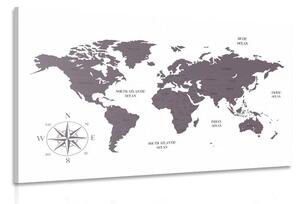 Tablou harta lumii decentă în design maro