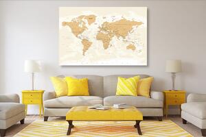 Tablou harta lumii cu atingere vintage