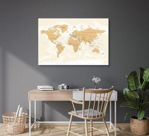 Tablou harta lumii cu atingere vintage