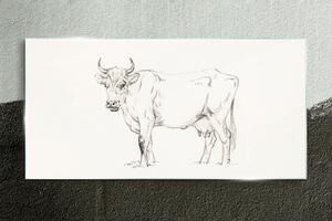 Tablou pe sticla Desenând vacă animale