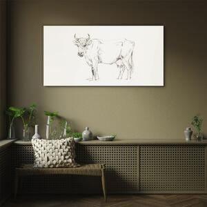 Tablou pe sticla Desenând vacă animale