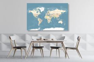 Tablou harta lumii elegantă vintage