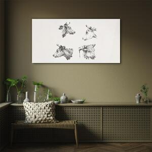 Tablou sticla Desenând animale de vacă