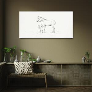 Tablou sticla Desenând caii de animale