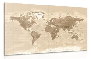 Tablou harta lumii frumoasă vintage