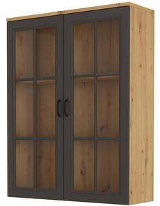 Z0ND0 Vitrină (Suprastructură) Flaminia 2D (stejar artisan + grafit). 1035361