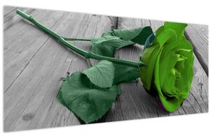 Tablou - Trandafir verde (120x50 cm)