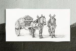 Tablou sticla Desenând animalele de cai