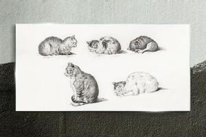Tablou sticla Desenând animale pisici