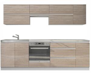 Z0ND0 Set bucătărie 260 cm Lina (alb + stejar sonoma). 1040198