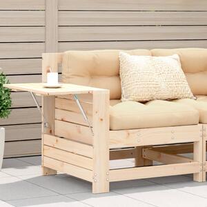 Canapea cu cotieră de grădină, cu masă laterală, lemn masiv pin